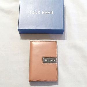 COLE HAAN Brown Tan  Wallet Mens Men Leather NEW Credit Card  Holder